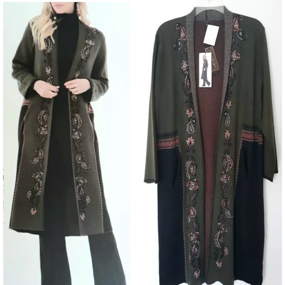 Long Sweater Cardigan Duster Pockets 
